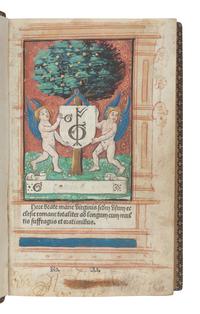 HORAE, Use of Rome. Hore beate marie virginis s[e]c[un]d[u]m usum ecclesie romane totaliter ad longum cum multis suffragiis et orationibus . Paris: Gilles Hardouin for Germain Hardouin, [ca 1521, calendar for 1521-1540].