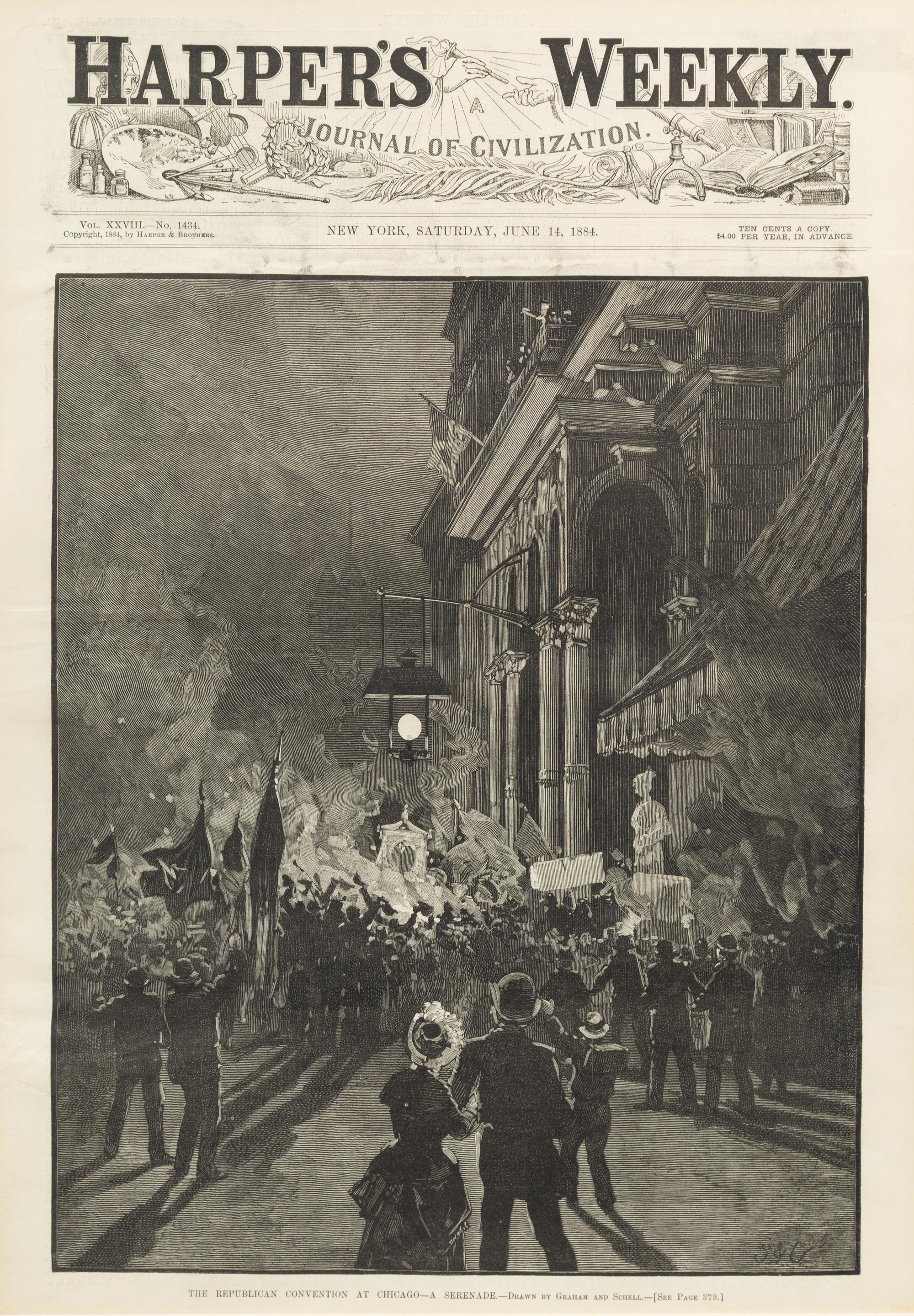 [HARPER'S WEEKLY]. A group of approximately 20 Harper's Weekly steel engravings.