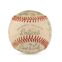 A 1957 San Diego Padres Team Signed Autograph Baseball