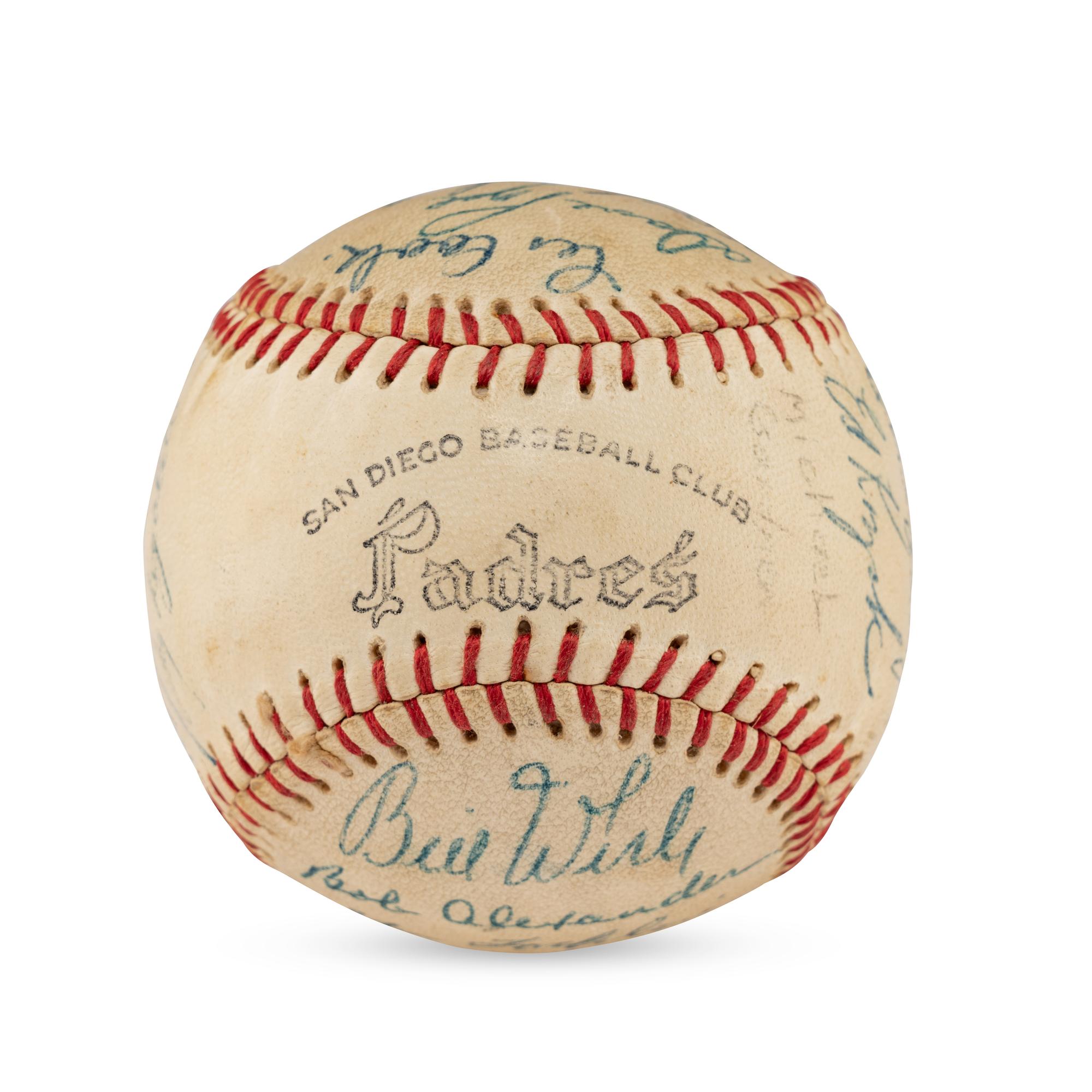 A 1957 San Diego Padres Team Signed Autograph Baseball