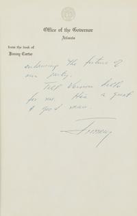 [Presidential] Carter, Jimmy. Autograph Letter, signed