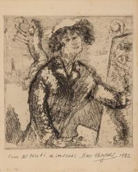 Marc Chagall (Belarusian/French, 1887-1985) — Autoportrait au chevalet (from Chagall et l'Ame Juive ) , 1931