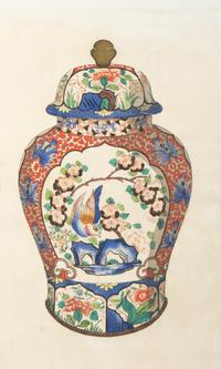 A Group of Eight Framed Chinese Works on Paper Depicting Export Porcelains — EARLY 20TH CENTURY