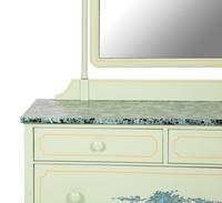 A Painted Metal Chest of Drawers with Dressing Mirror