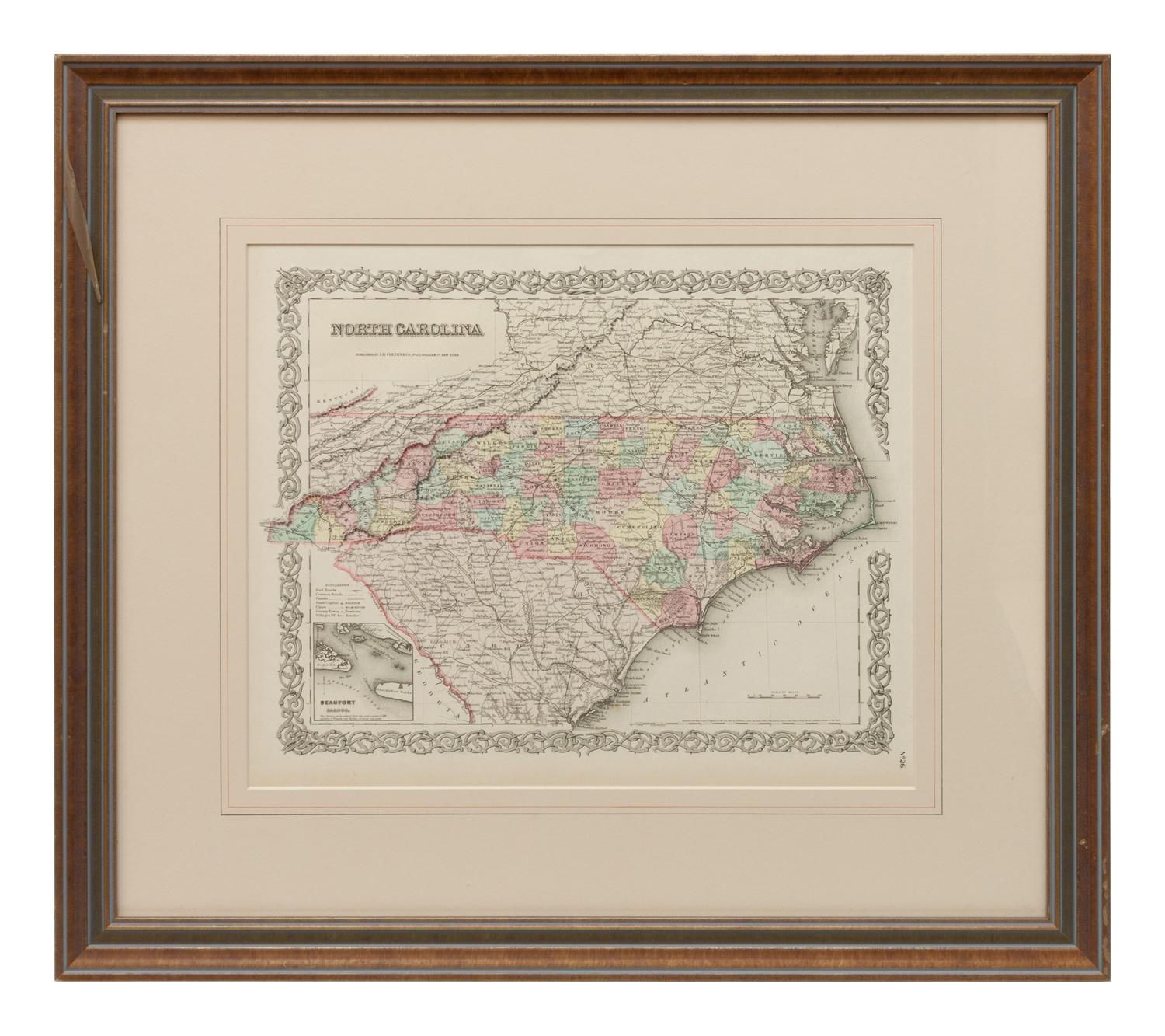 Three Historic Maps: New Map of Europe from The Latest Authorities, 1811, Delaware from the Belt Authorities, 1796, North Carolina published by J.H. Colton & Co.,