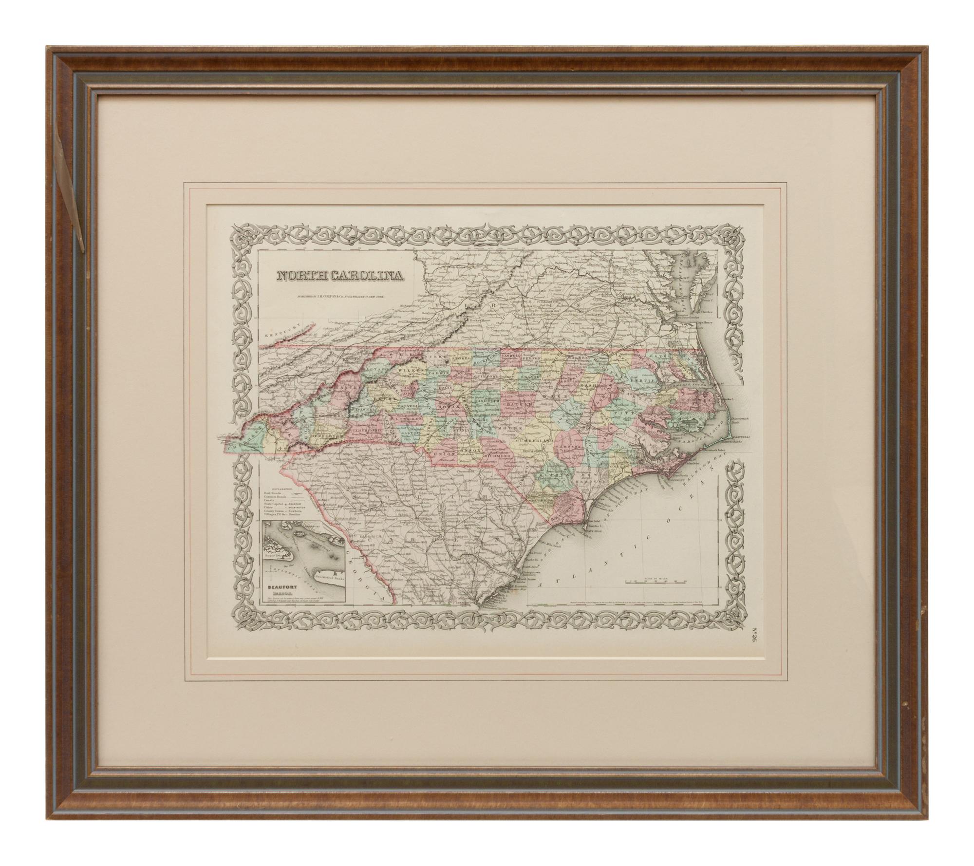 Three Historic Maps: New Map of Europe from The Latest Authorities, 1811, Delaware from the Belt Authorities, 1796, North Carolina published by J.H. Colton & Co.,