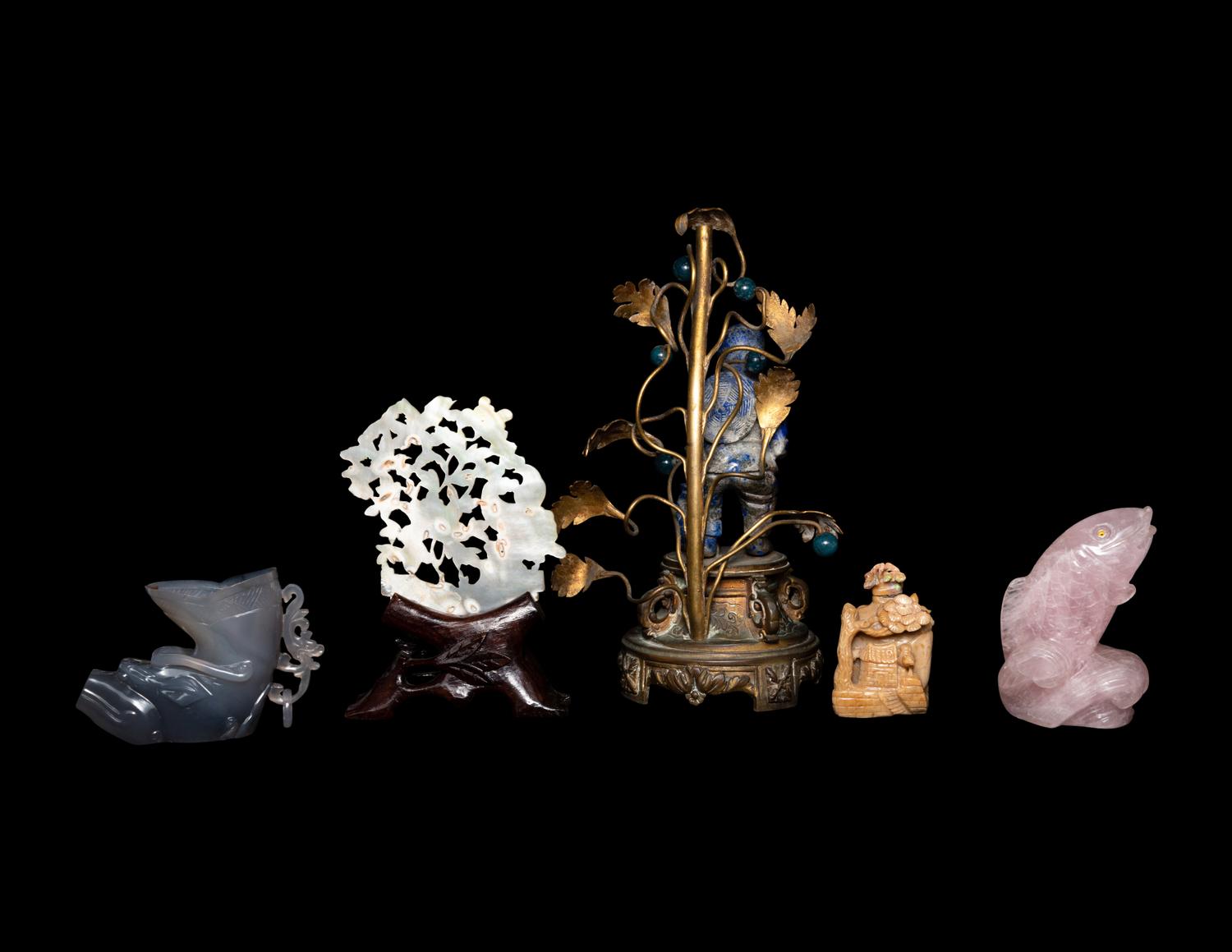 Five Chinese Hardstone Carvings