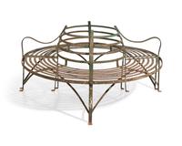 A Pair of Curved Wrought Iron Tree Benches