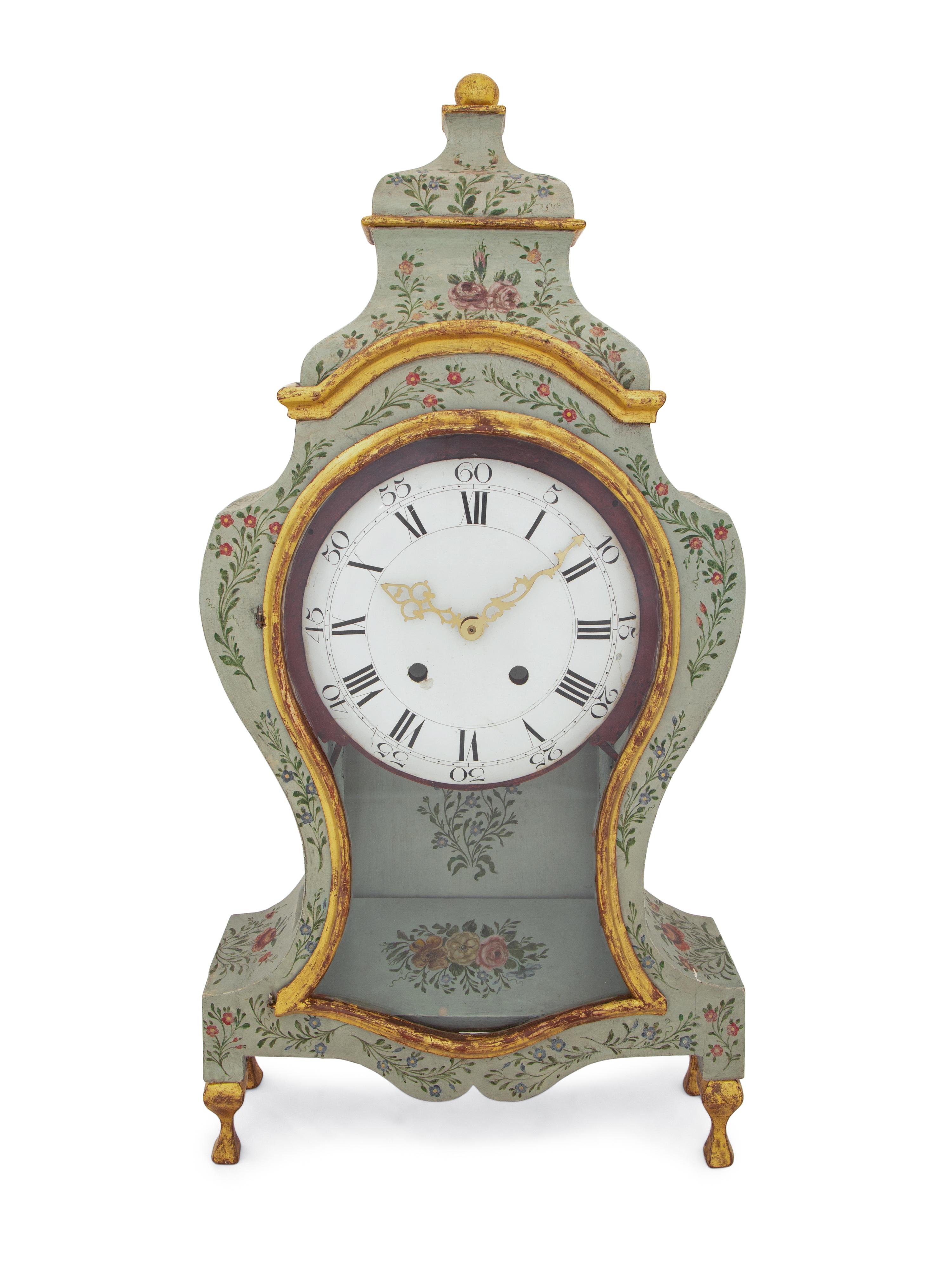 A Louis XV Painted Bracket Clock