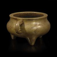 A Chinese bronze bombe tripod censer 三足铜炉 Xuande mark, Qing dynasty, probably 18th/early 19th century ??? ? ?????????