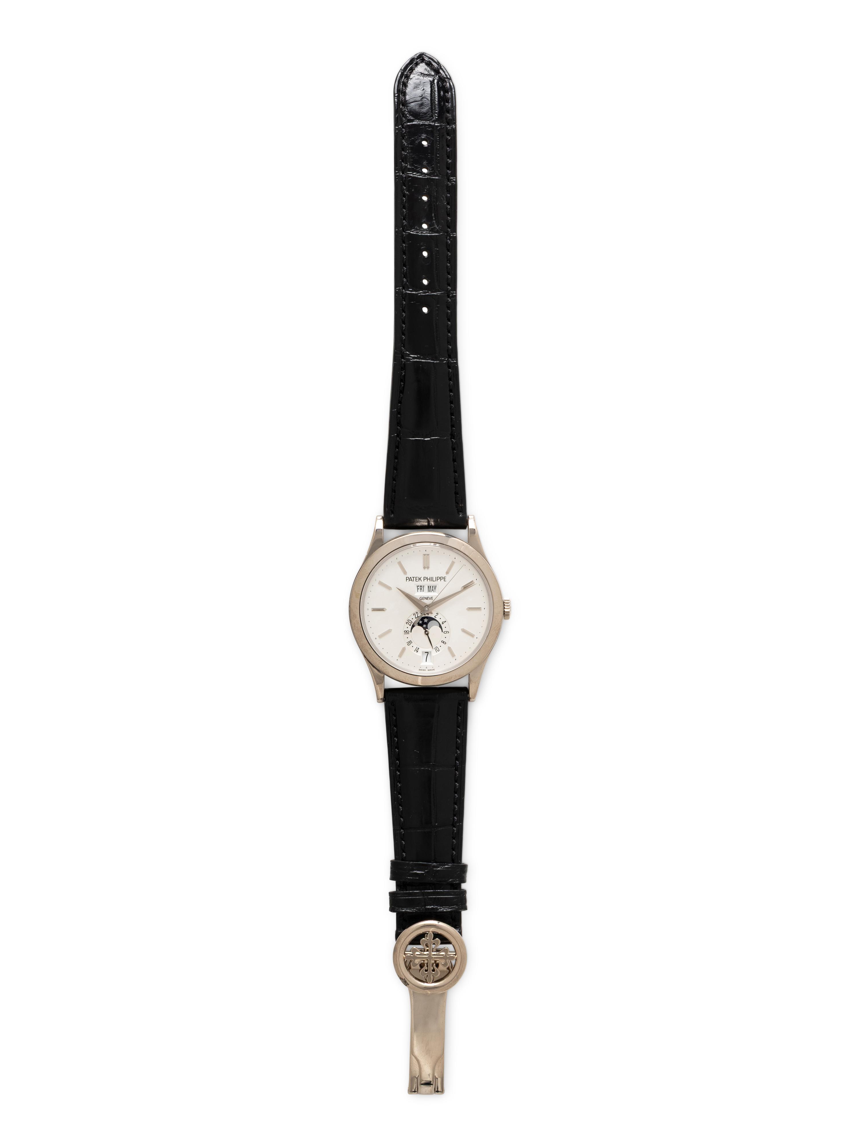 PATEK PHILIPPE, REF. 5396G 18K WHITE GOLD ANNUAL CALENDAR MOONPHASE WATCH WITH PATEK DEPLOYANT BUCKLE