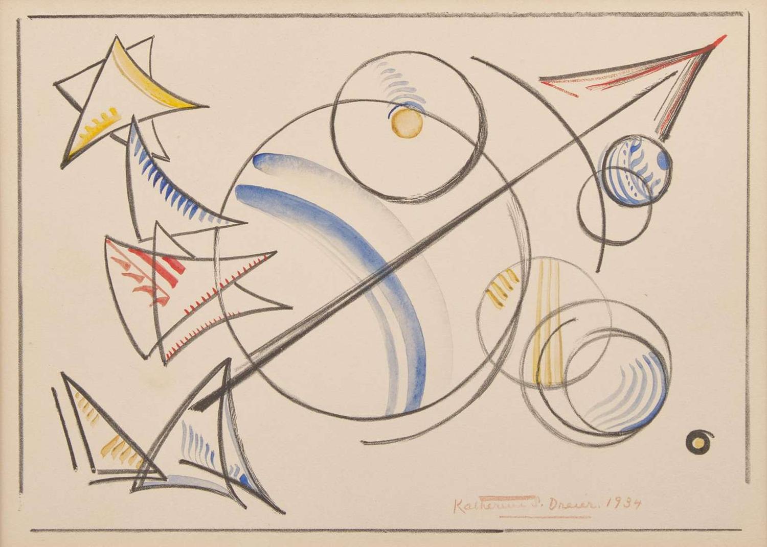 Katherine Sophie Dreier (American, 1877-1952), Three works from '1 to 40 Variations'