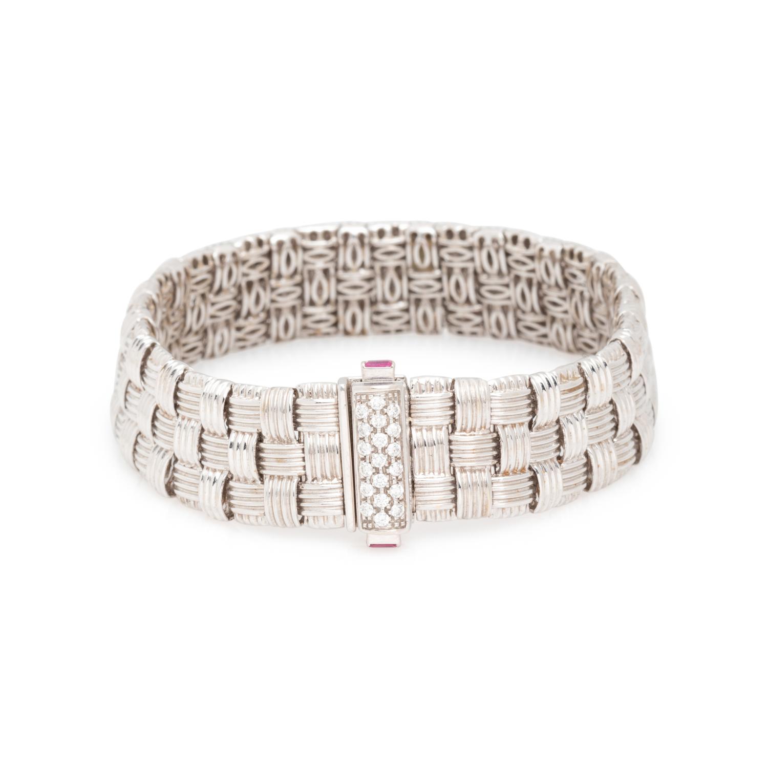 ROBERTO COIN. WHITE GOLD AND DIAMOND 'APPASSIONATA' BRACELET