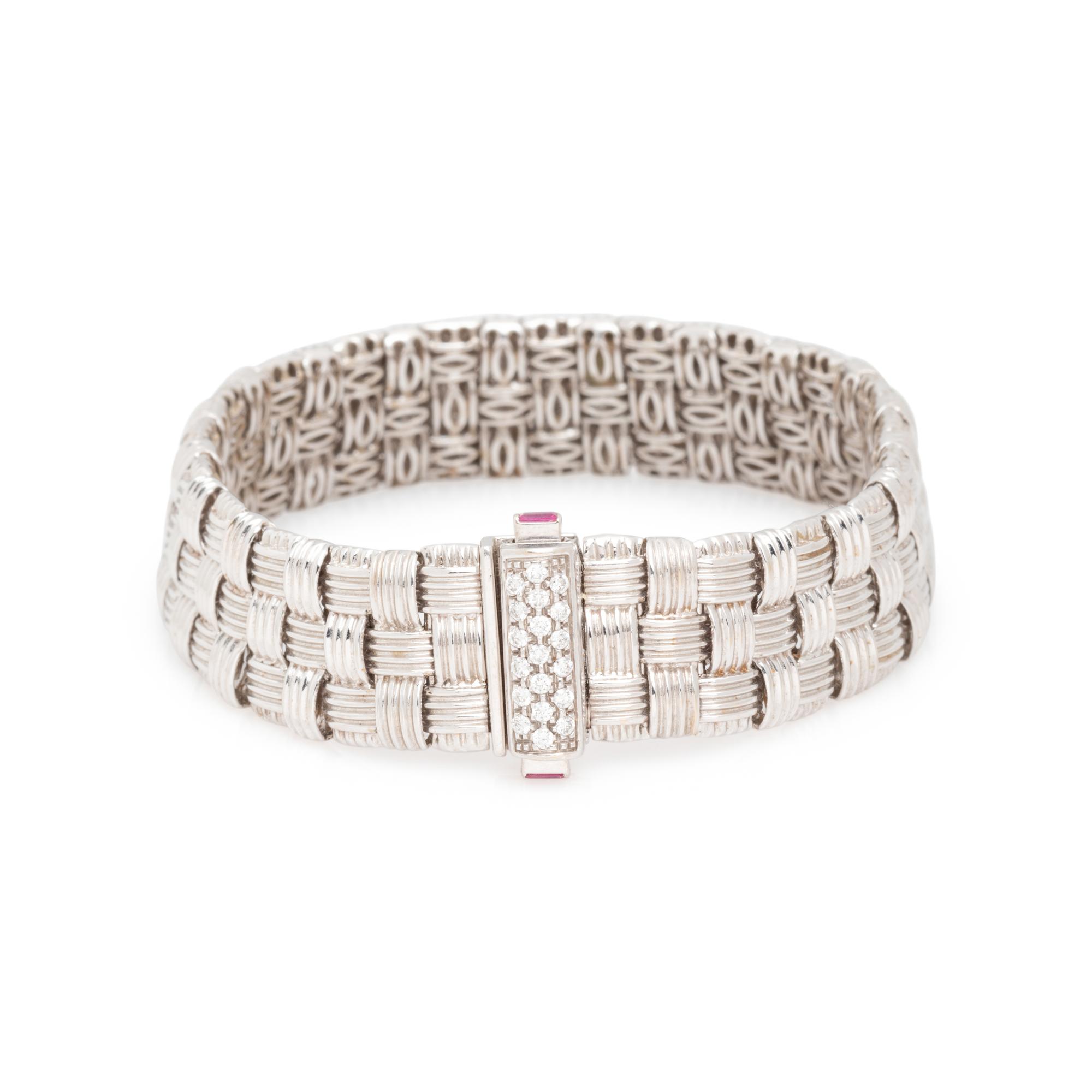 ROBERTO COIN. WHITE GOLD AND DIAMOND 'APPASSIONATA' BRACELET