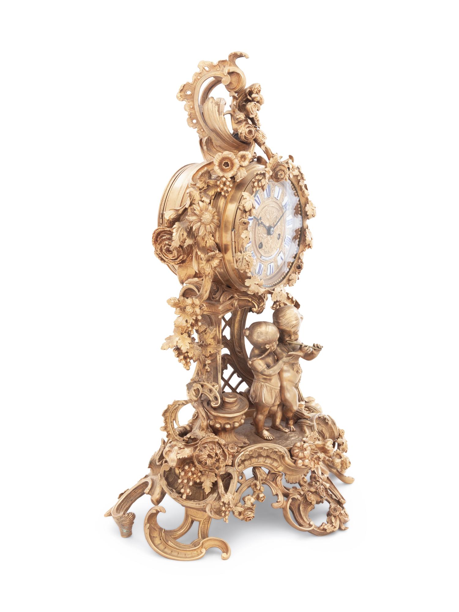 A French Gilt Bronze Mantel Clock