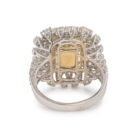 Yellow Sapphire and Diamond Ring