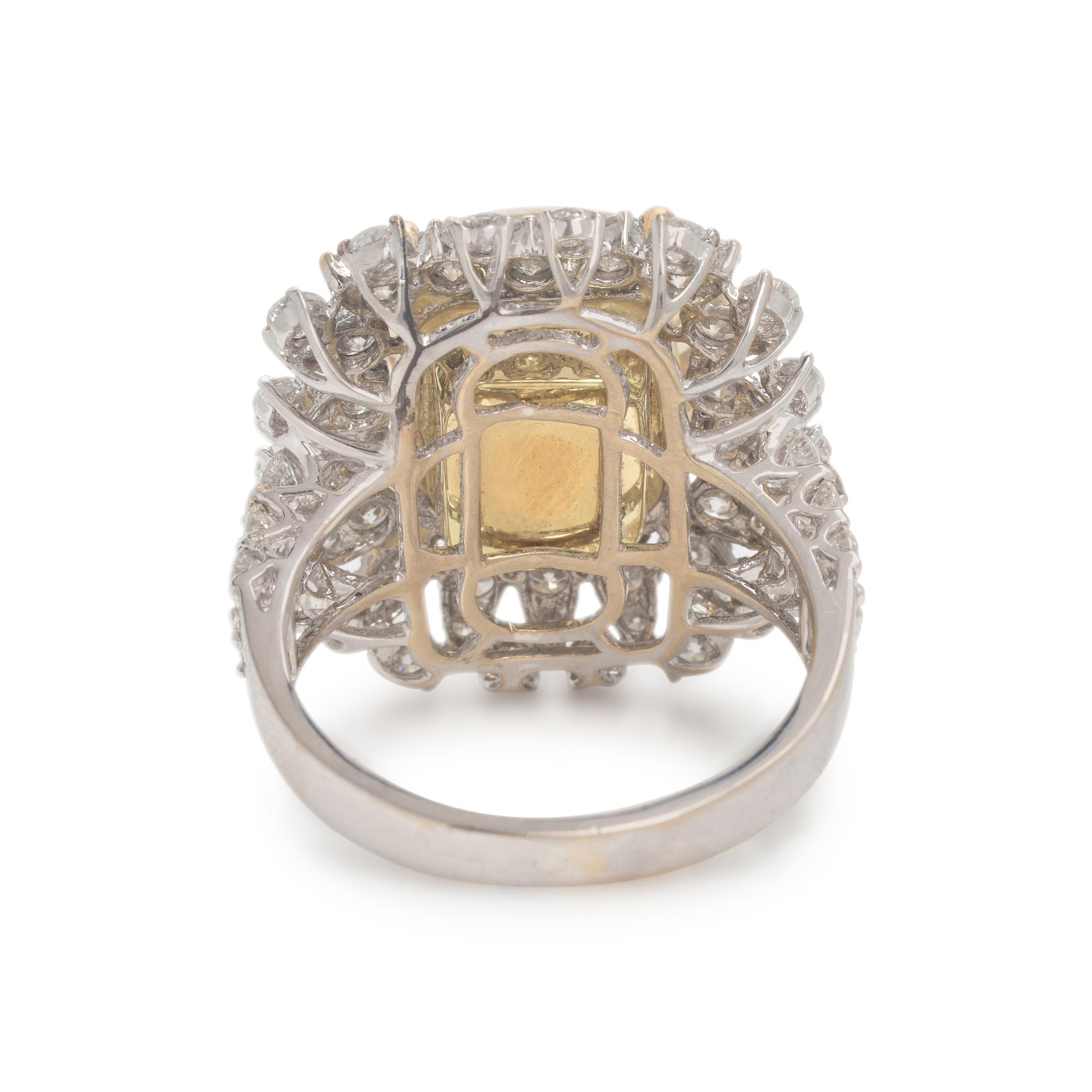 Yellow Sapphire and Diamond Ring