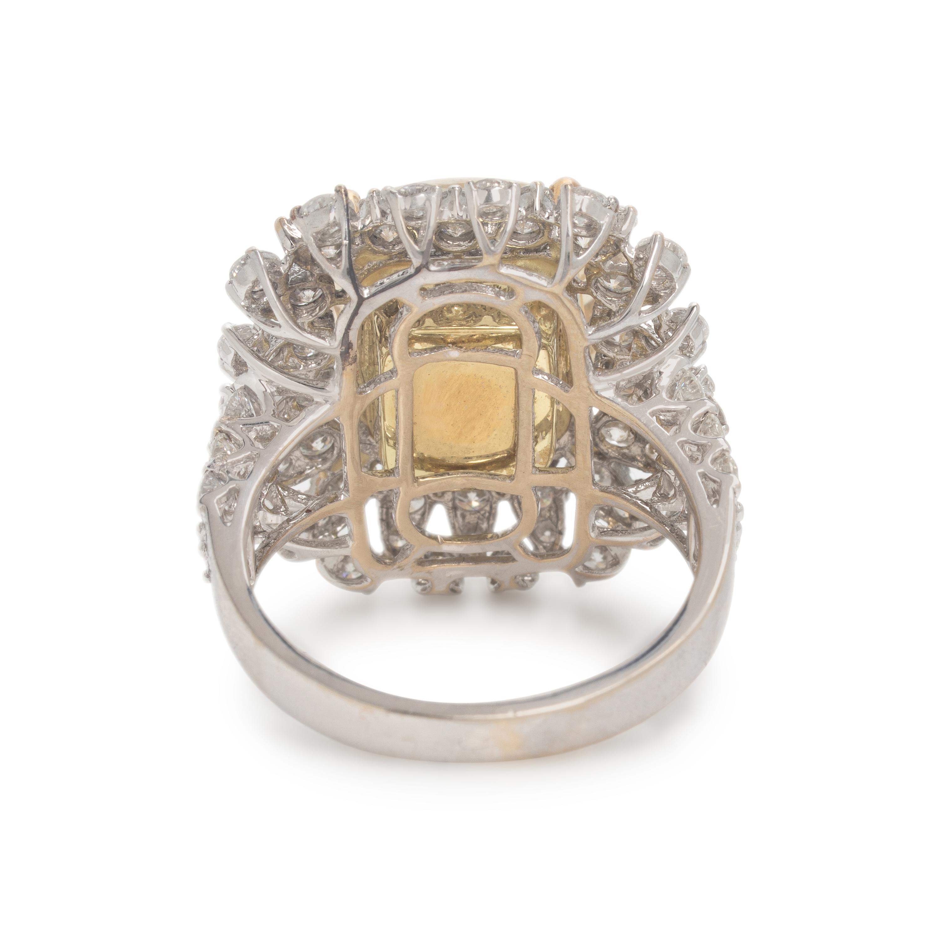 Yellow Sapphire and Diamond Ring