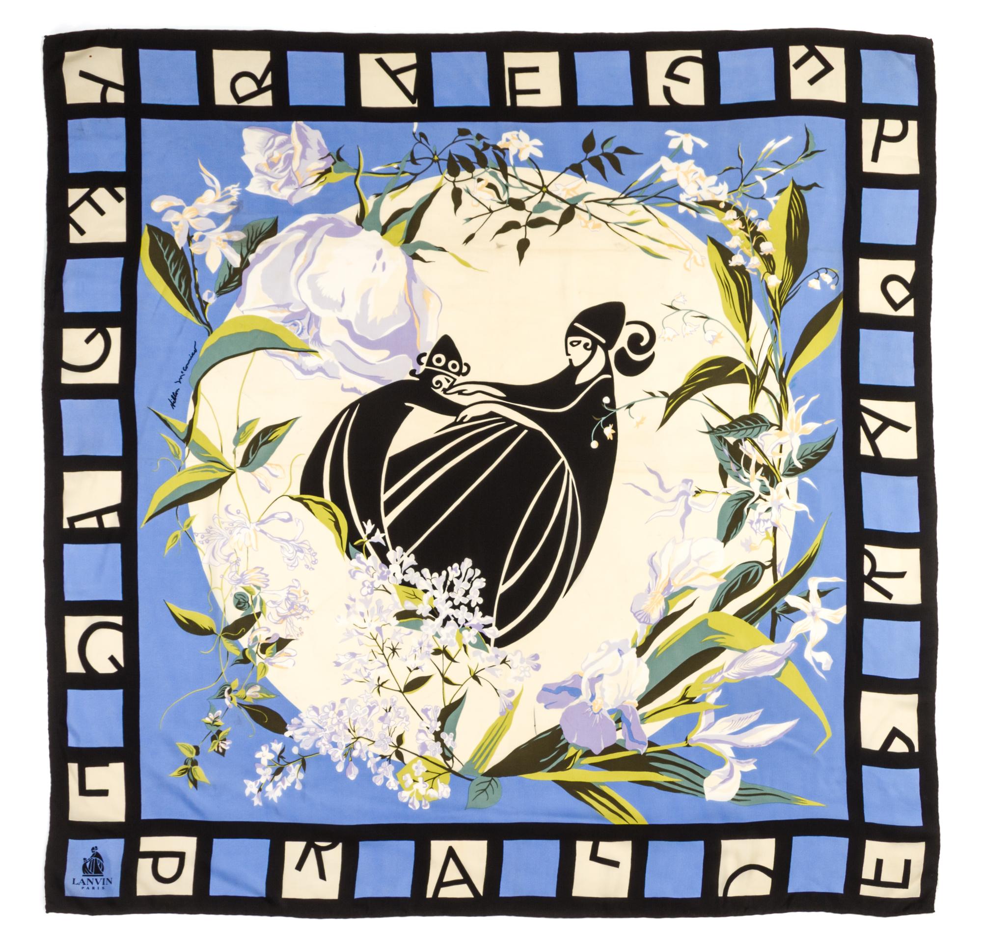 A Lanvin Silk Print Scarf, 46 x 47 inches.