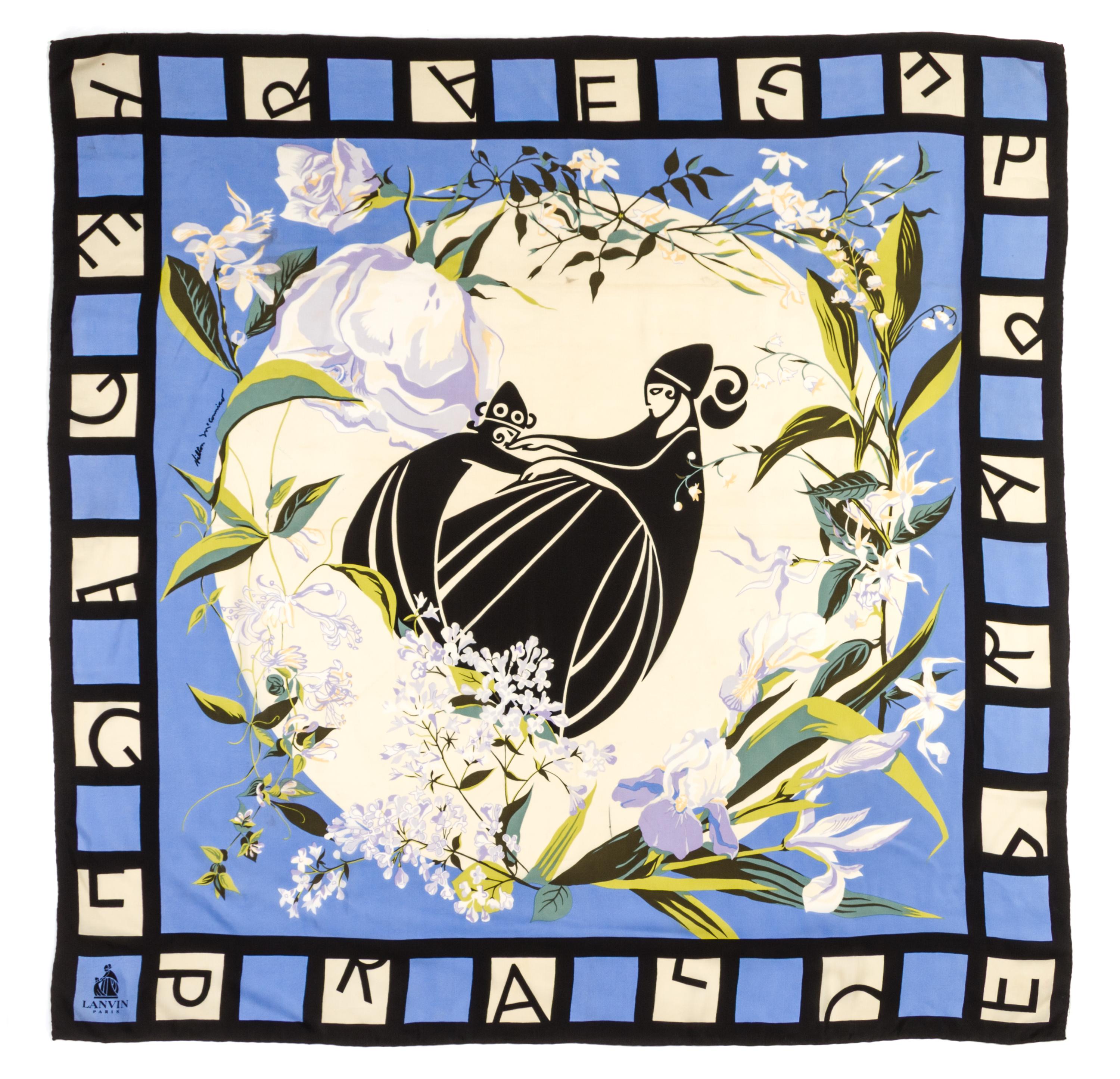 A Lanvin Silk Print Scarf, 46 x 47 inches.