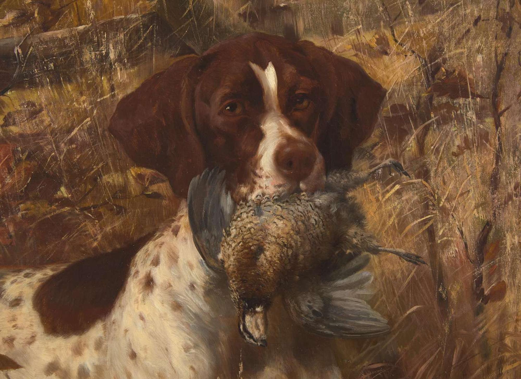 Edmund Henry Osthaus (American, 1858-1928) - Pointer with Quail