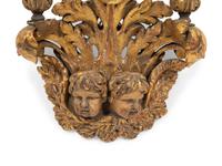 An Italian Baroque Style Giltwood Three Light Wall Sconce