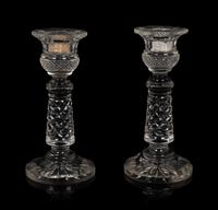 APPROVED FOR DONATION A Pair of Cut Glass Candlesticks