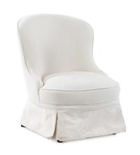 A Canvas Upholstered Slipper Chair Height 29 inches. — 20TH CENTURY