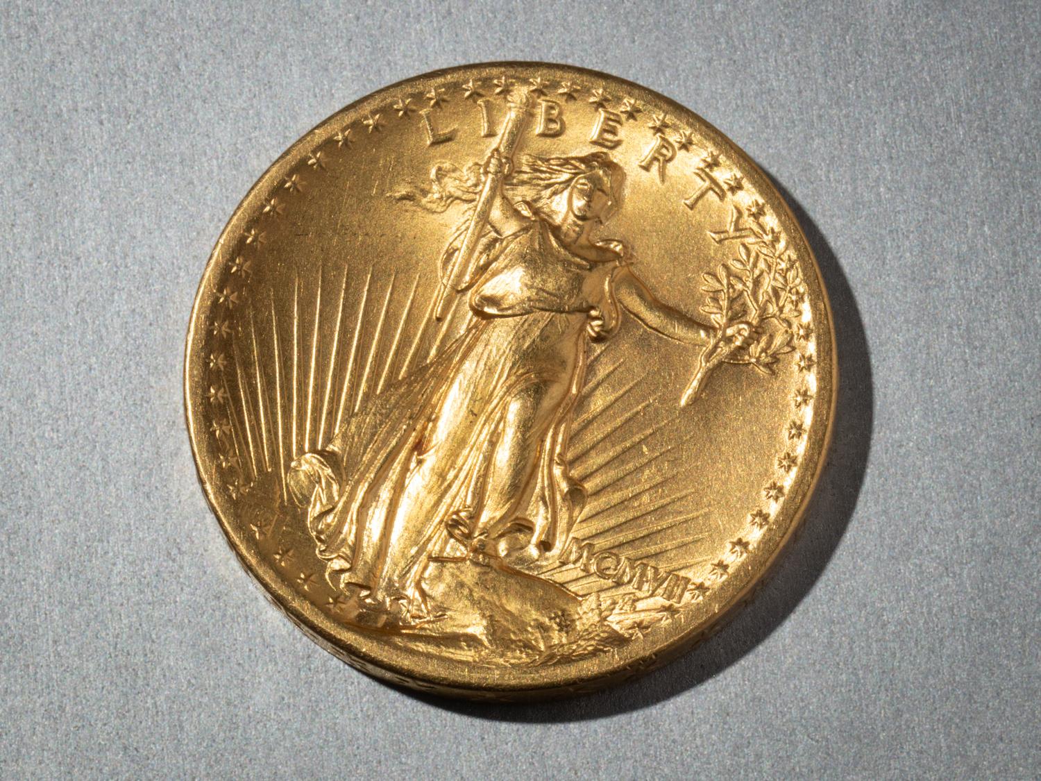 A 1907 St. Gaudens-High Relief: Wire Edge $20 Gold Coin