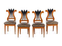 Four Biedermeier Part Ebonized Side Chairs