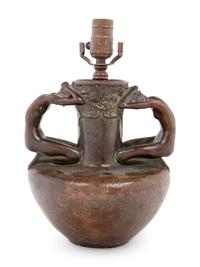 A Meta Vaux Warrick Fuller Figural Vase Mounted as a Lamp