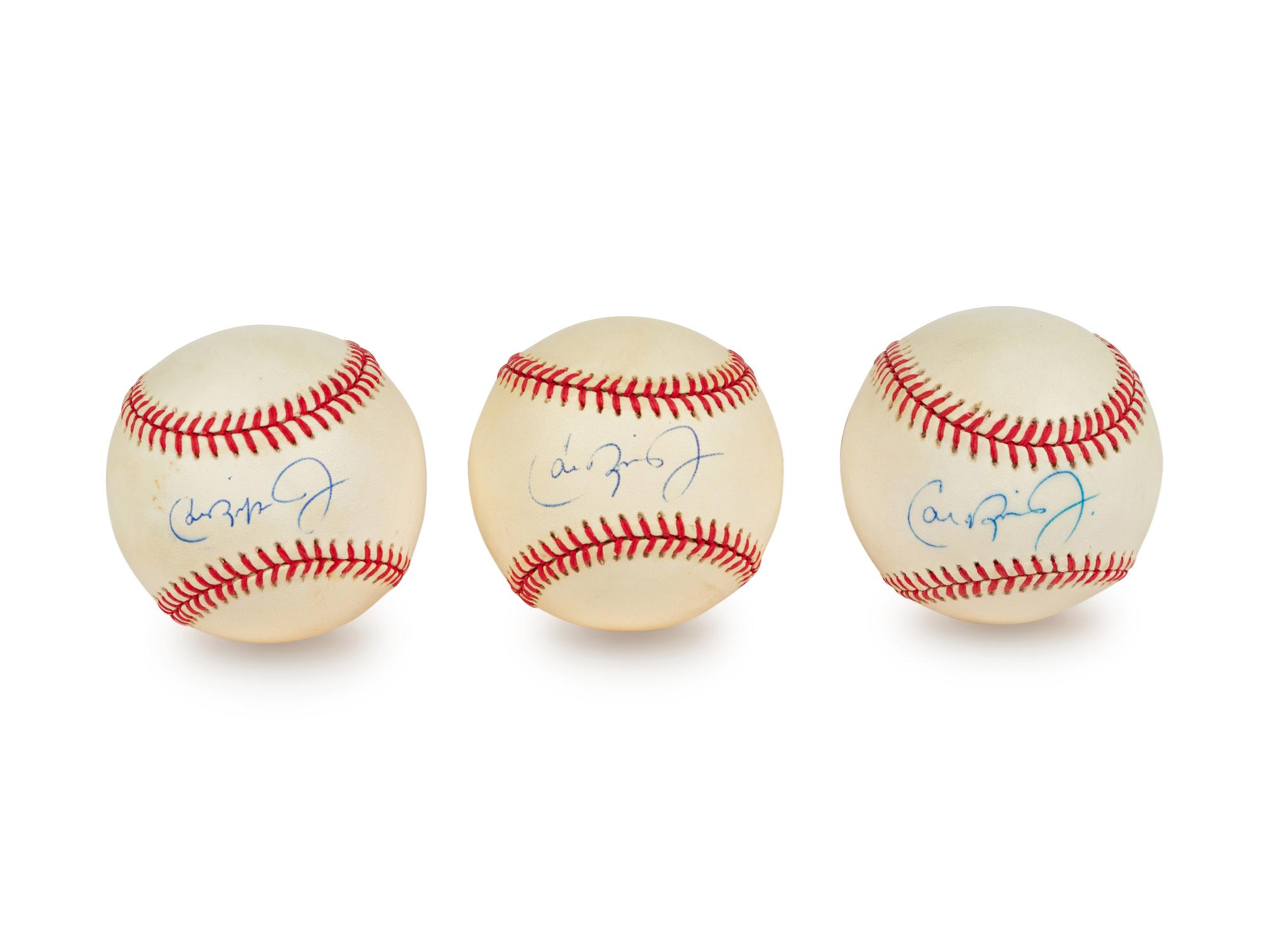A Group of Three Cal Ripken Jr. Signed Autograph Baseballs (Beckett Authentication Services BAS Certified),