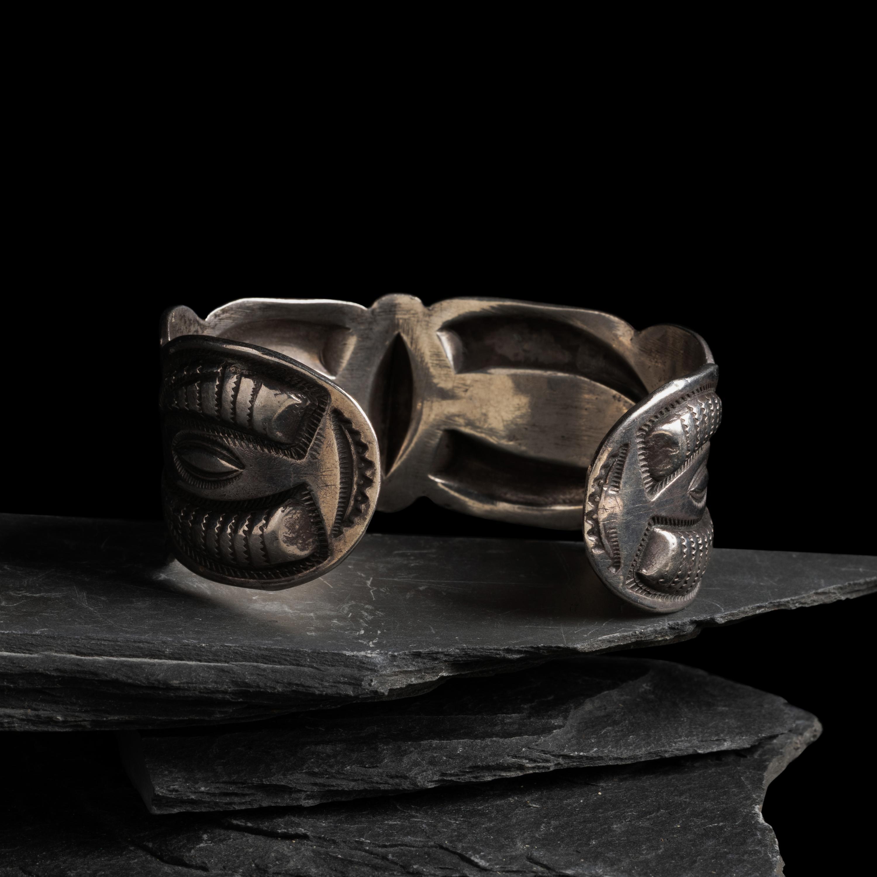 Navajo Silver Repoussé Cuff Bracelet