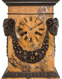 A Restauration Bronze Mounted Marble Clock