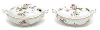 Two Continental Porcelain Sauce Tureens Diameter 6 1/4 inches. — 20TH CENTURY