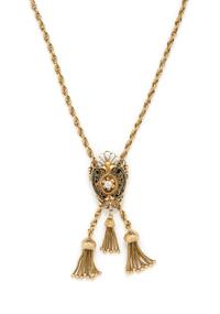 A Victorian Yellow Gold and Diamond Slide Necklace with Tassels, 24.80 dwts.