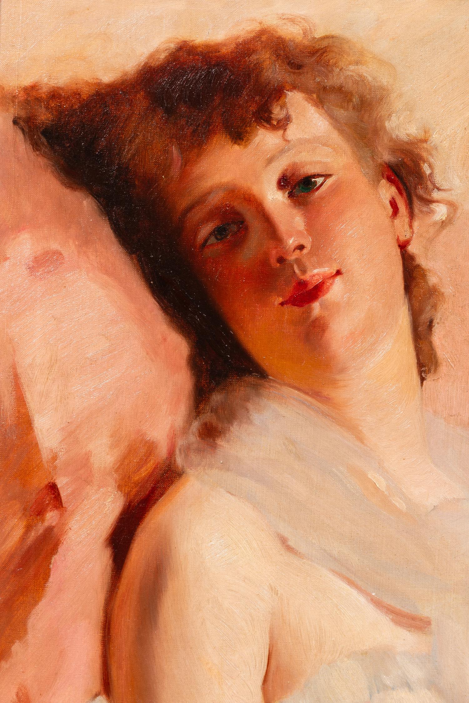 Portrait of a Young Beauty in a Sheer Blouse
