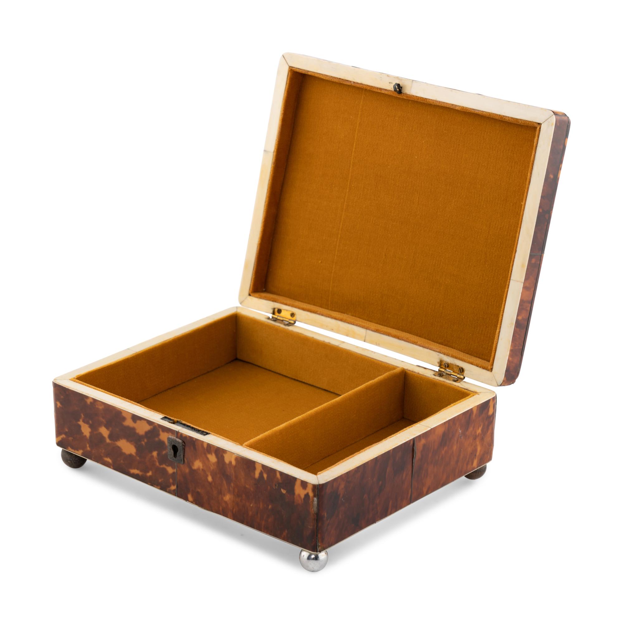 A Regency Tortoise Shell Jewelry Box