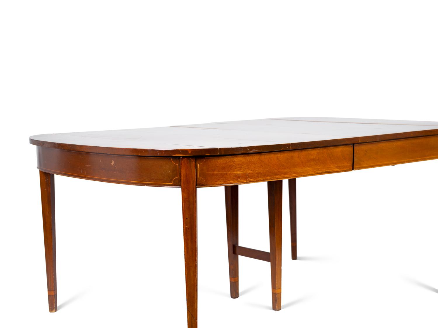 A George III Style Mahogany D-end Dining Table — 19TH CENTURY