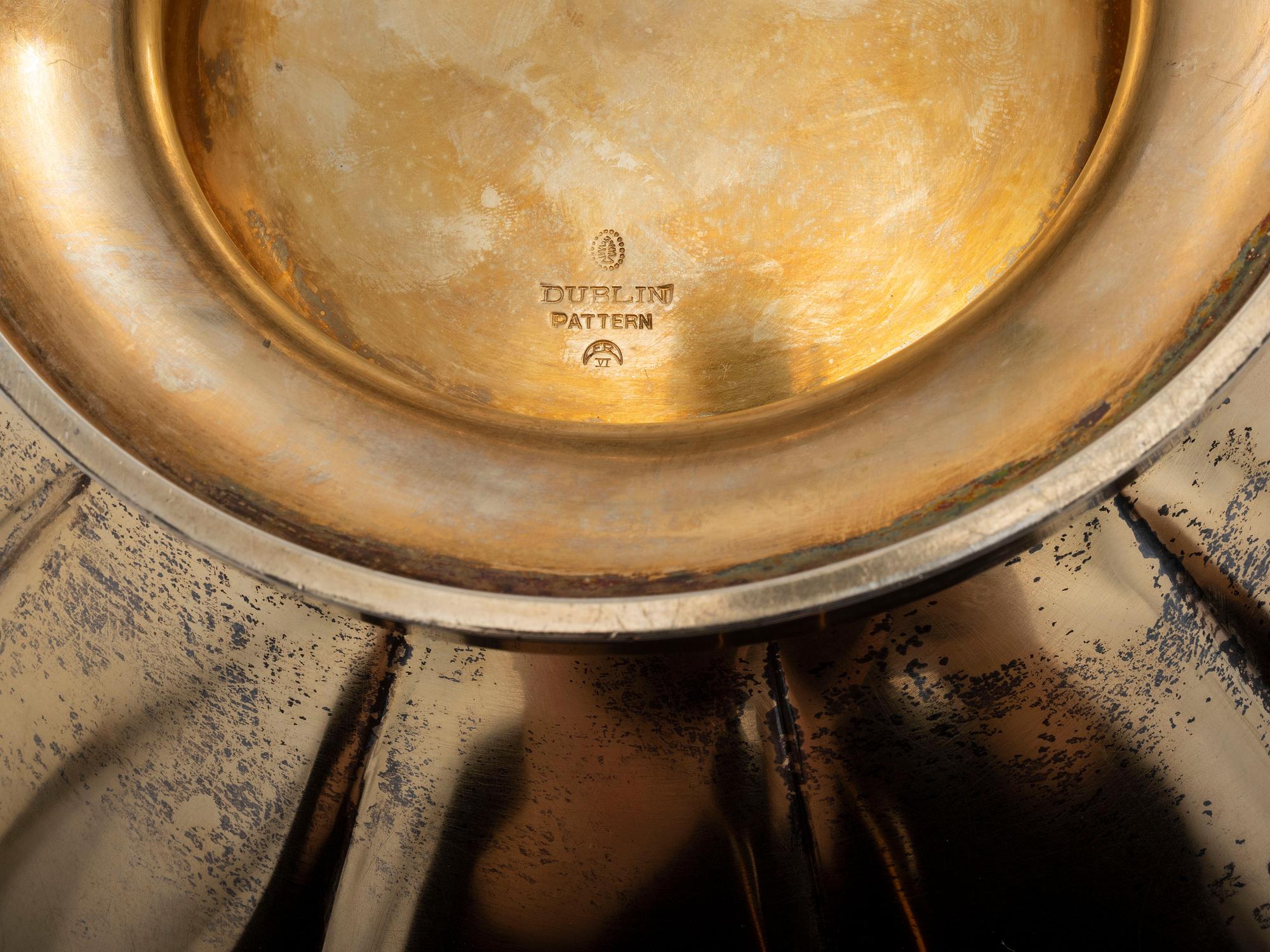 A Silver Gilt Dublin Pattern Footed Centerpiece Bowl