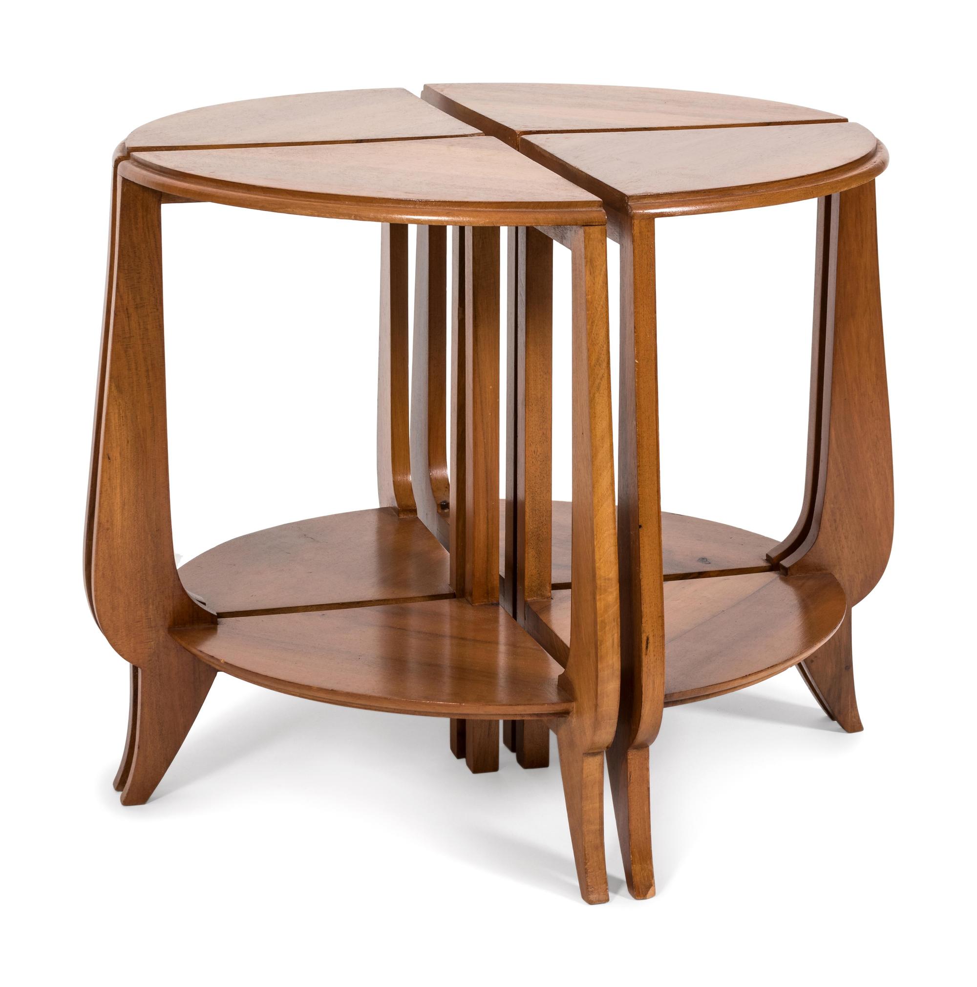 A French Art Deco Walnut Nest of Four Tables — 20TH CENTURY