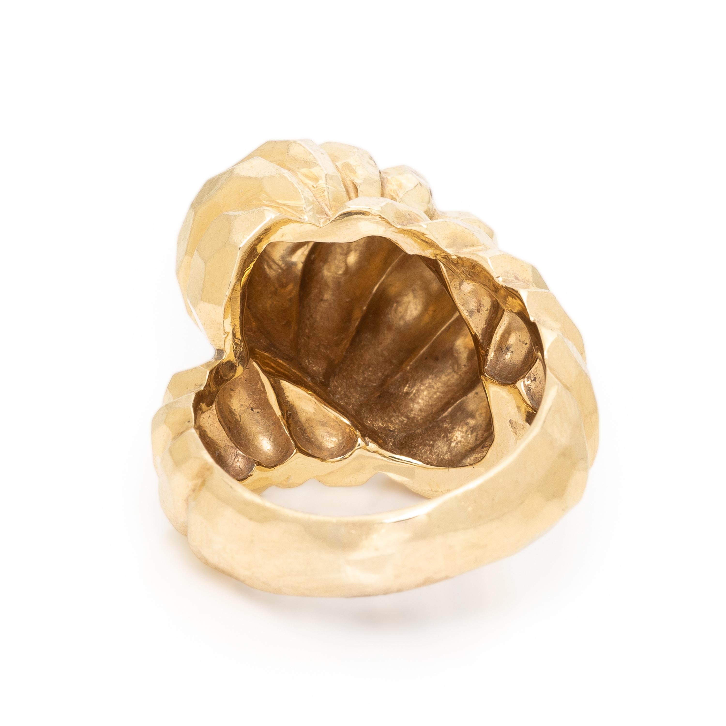 Yellow Gold Scalloped Ring