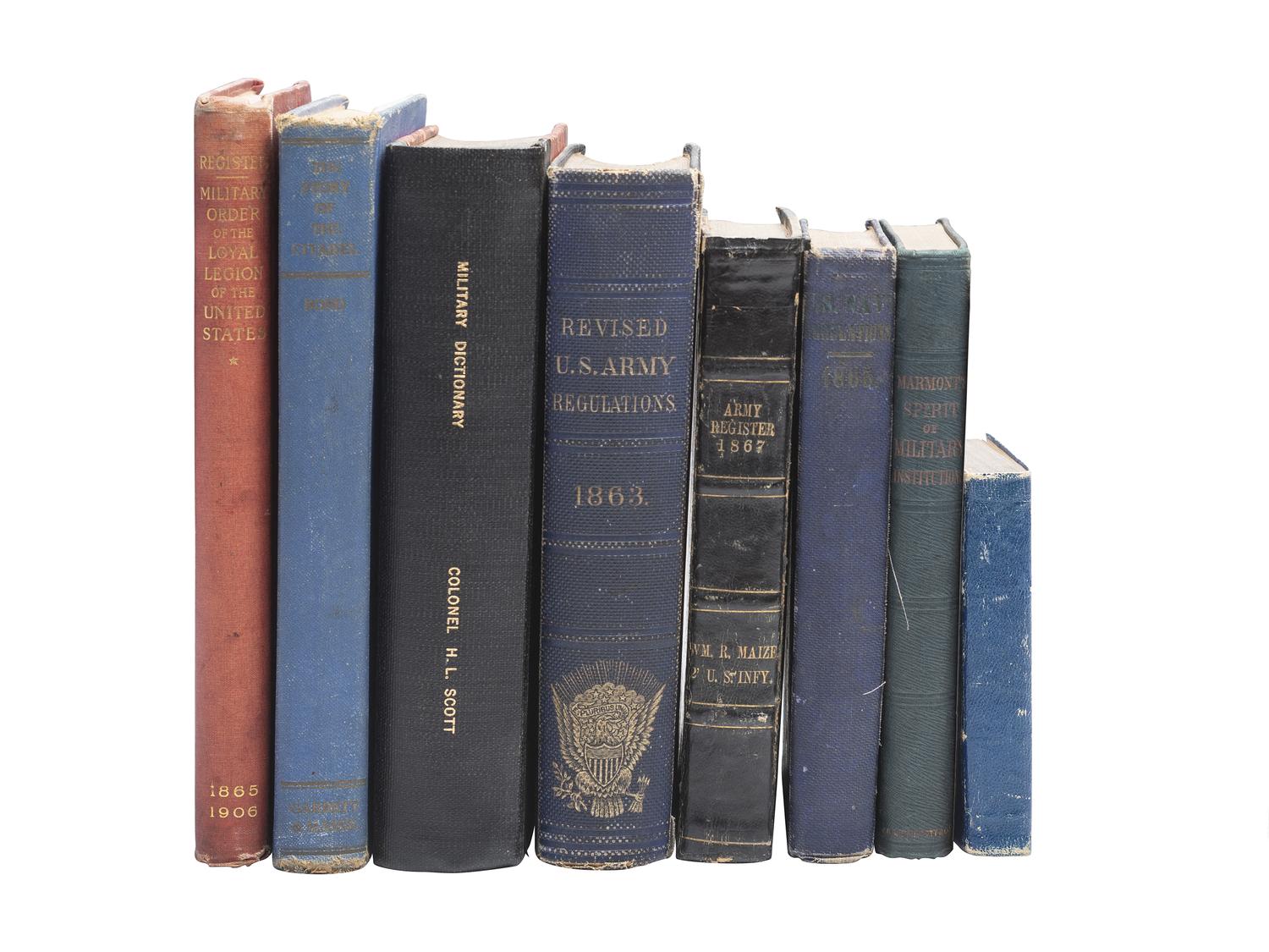 [CIVIL WAR]. Civil War military standards, tactics, and regulations. 19 works in 19 volumes, incl. title signed by MOH recipient R.N. Batchelder.