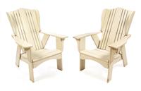 A Set of Four Painted Adirondack Chairs Height 45 inches.