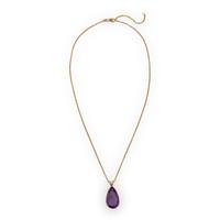 Amethyst, Diamond, and Yellow Gold Pendant Necklace