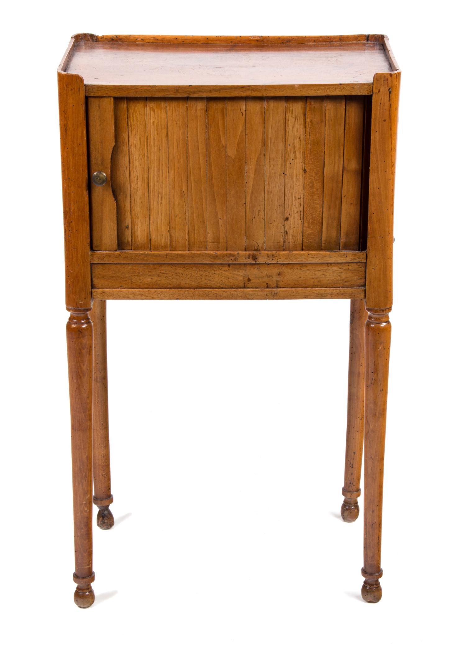 A French Provincial Fruitwood Side Table Height 30 x width 17 1/4 x depth 12 inches. — 20TH CENTURY