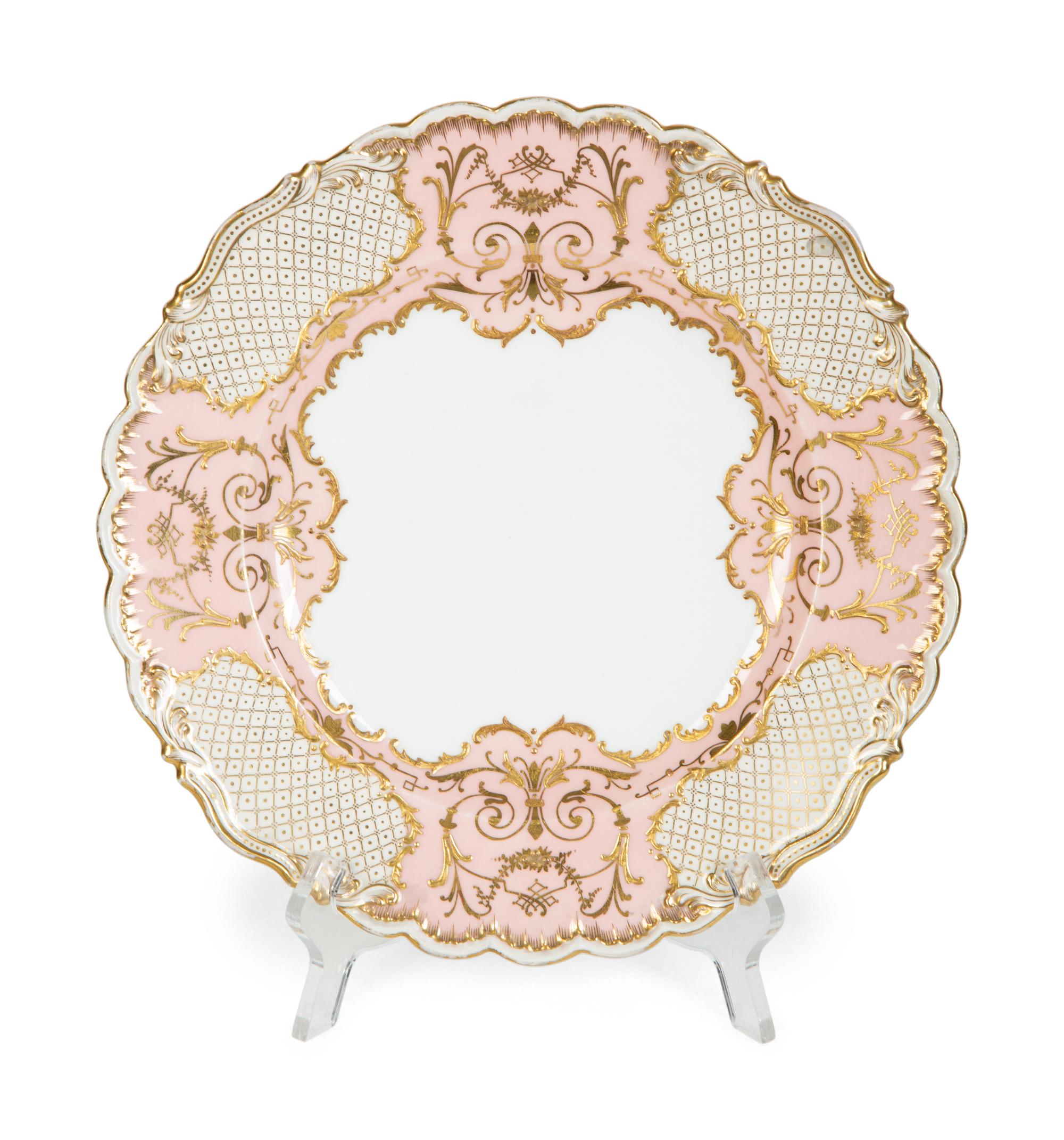 Sixteen Gilman Collamore & Co. Coalport Porcelain Dinner Plates