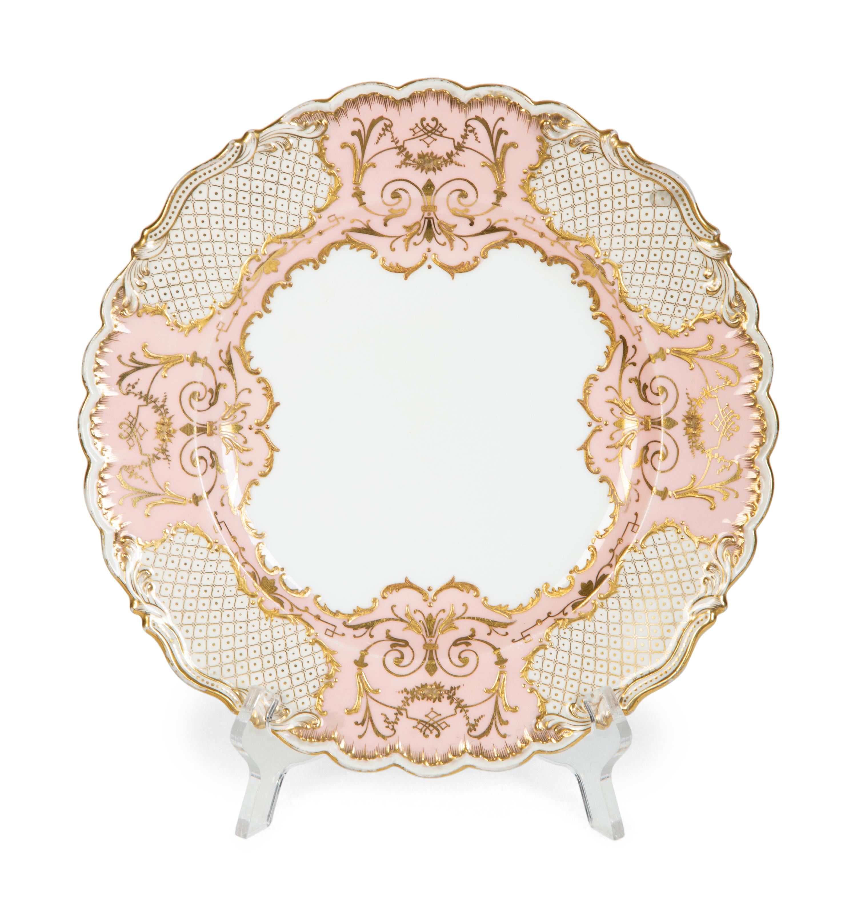 Sixteen Gilman Collamore & Co. Coalport Porcelain Dinner Plates