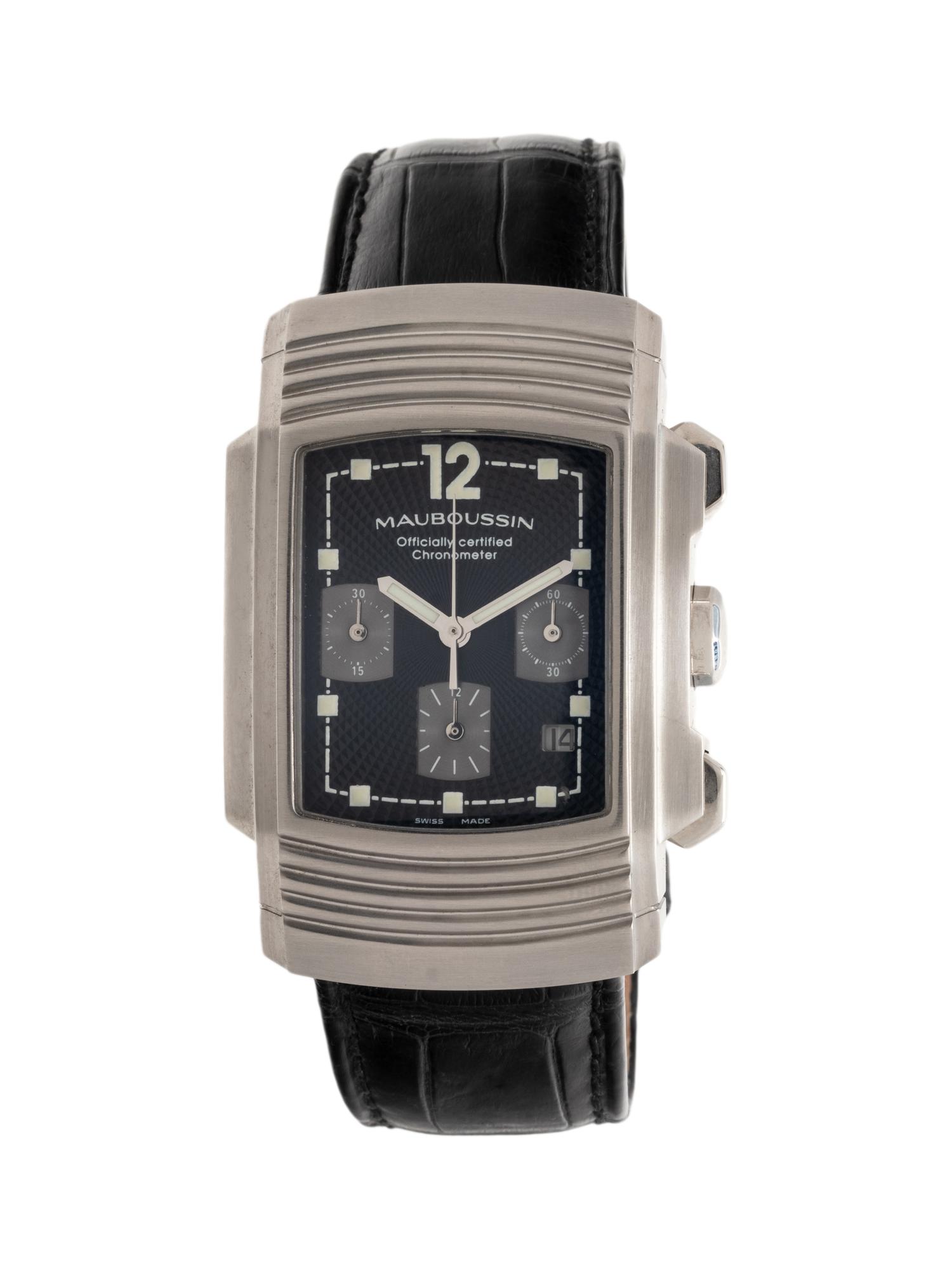 MAUBOUSSIN, REF. 05390 STAINLESS STEEL 'FOUGA' CHRONOGRAPH WATCH