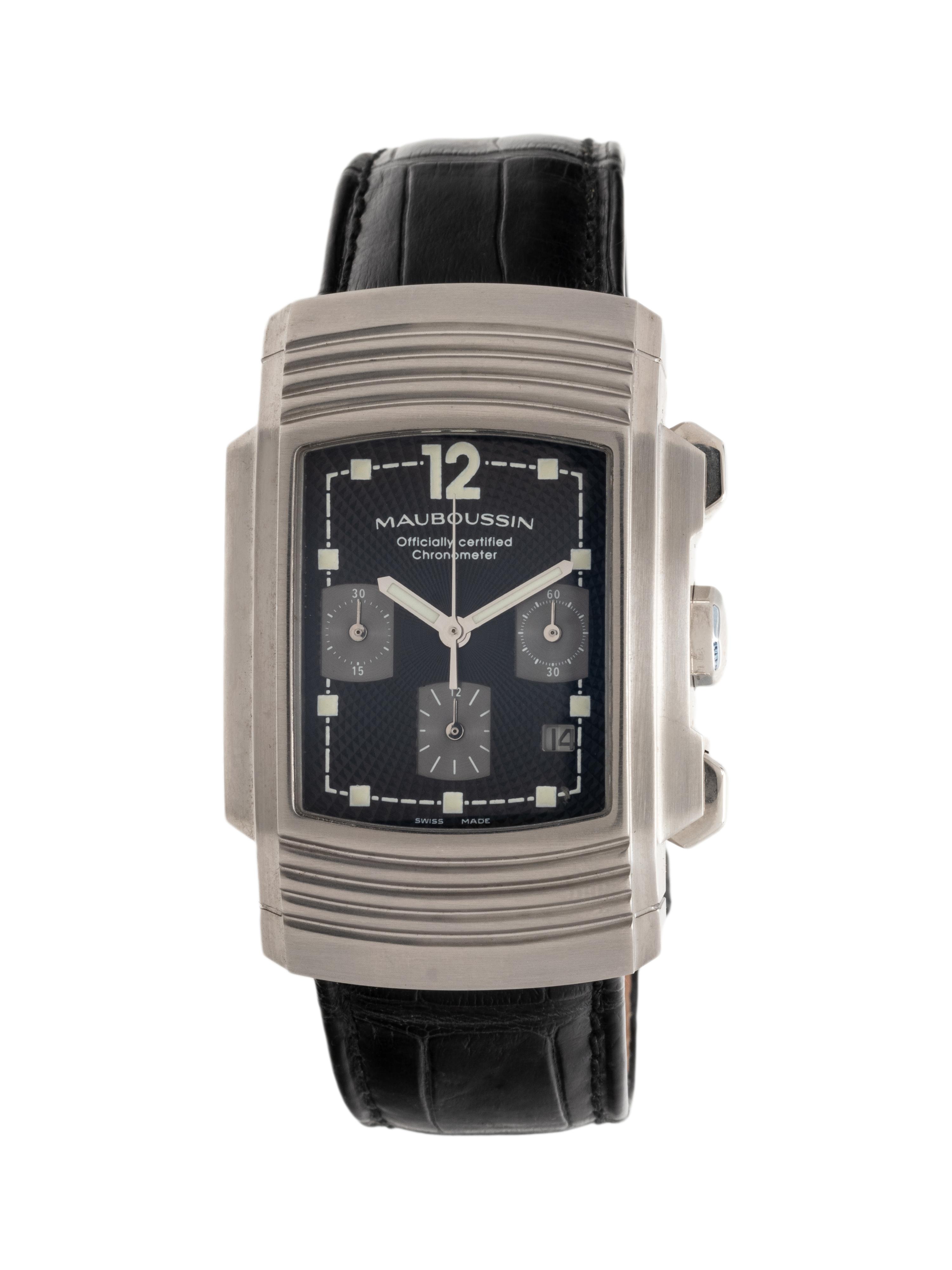 MAUBOUSSIN, REF. 05390 STAINLESS STEEL 'FOUGA' CHRONOGRAPH WATCH